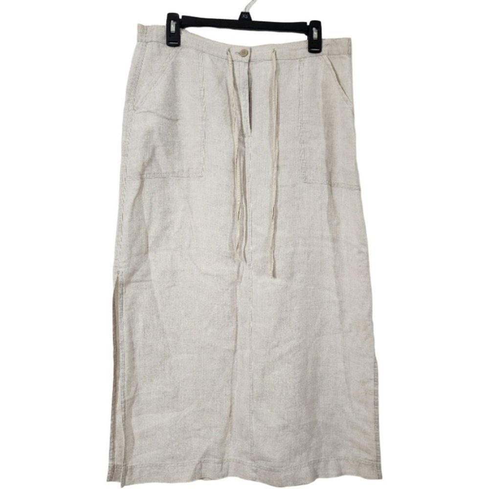 Valerie Stevens Linen Midi Slit Dress PL